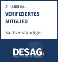 DESAG Sachverständigen-Zertifikat: dirkmissfeldt