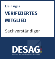 DESAG Sachverständigen-Zertifikat: Ersin Agca