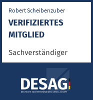 DESAG Sachverständigen-Zertifikat: robertscheibenzuber