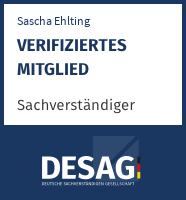 DESAG Sachverständigen-Zertifikat: Sascha Ehlting