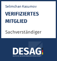 Сертификат эксперта DESAG: Selimchan Kasumov