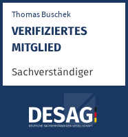 DESAG Sachverständigen-Zertifikat: Thomas Buschek